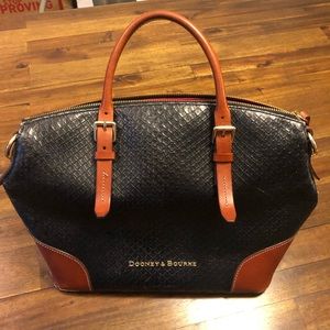 Dooney & Burke Black and Tan Satchel
